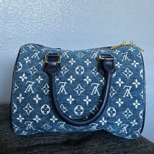 LV denim speedy